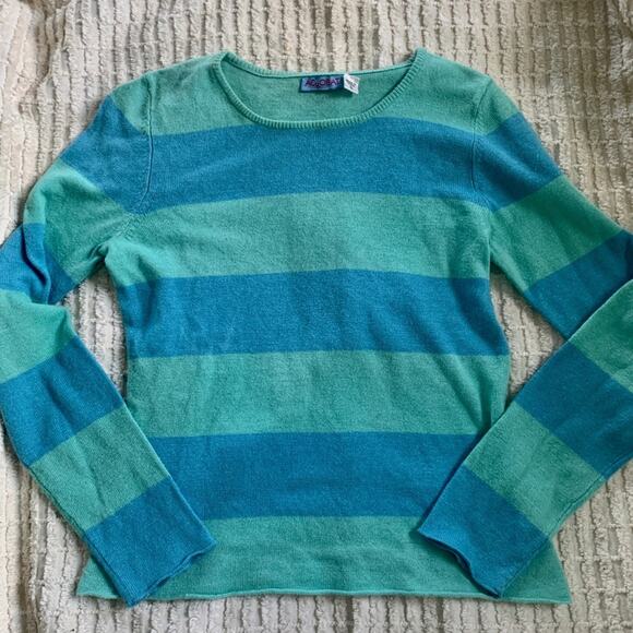 NWOT SILK CASHMERE BLEND STRIPED SWEATER S - Picture 1 of 4